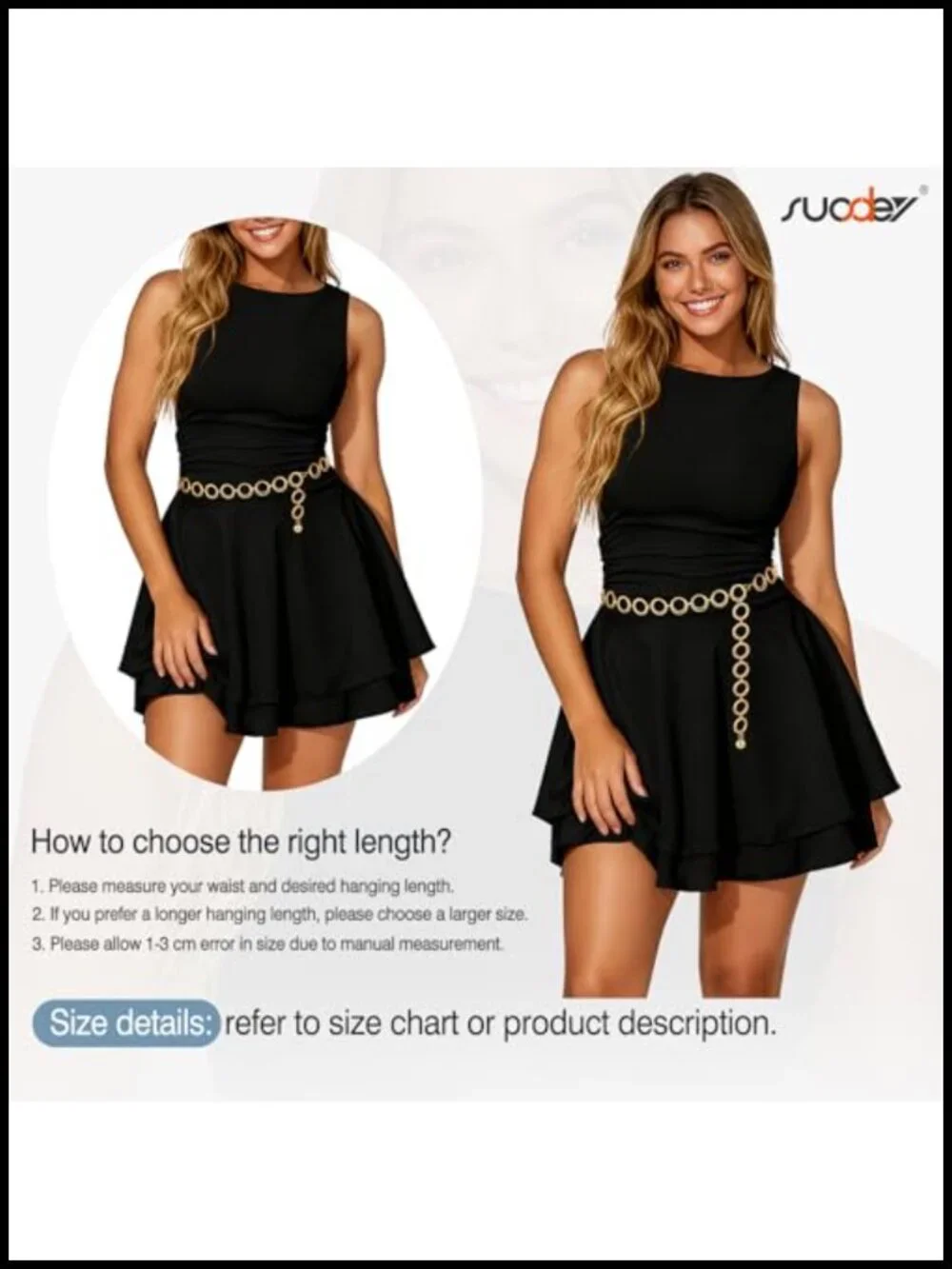 Metal Waist Chain Belt for Women, Adjustable Alloy Chain Belt for Dresses